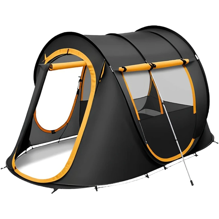 Tall Oval Narrow Pop up tent black not deep emoji