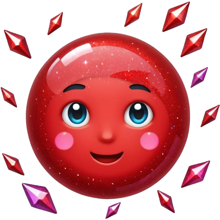 red glitter like emoji