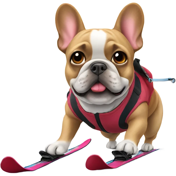Frenchie skiing emoji