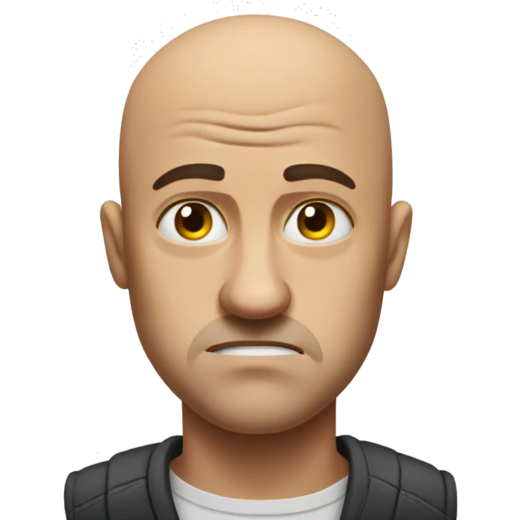Angry crying bald man emoji