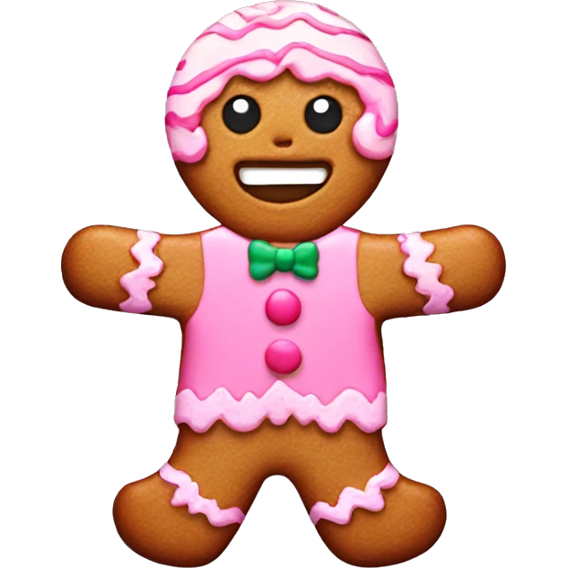 Pink gingerbread emoji