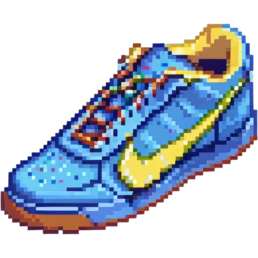 blue Nike shoe pointing left with 3D effect emoji