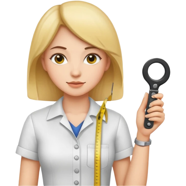 tailor woman holding measure emoji