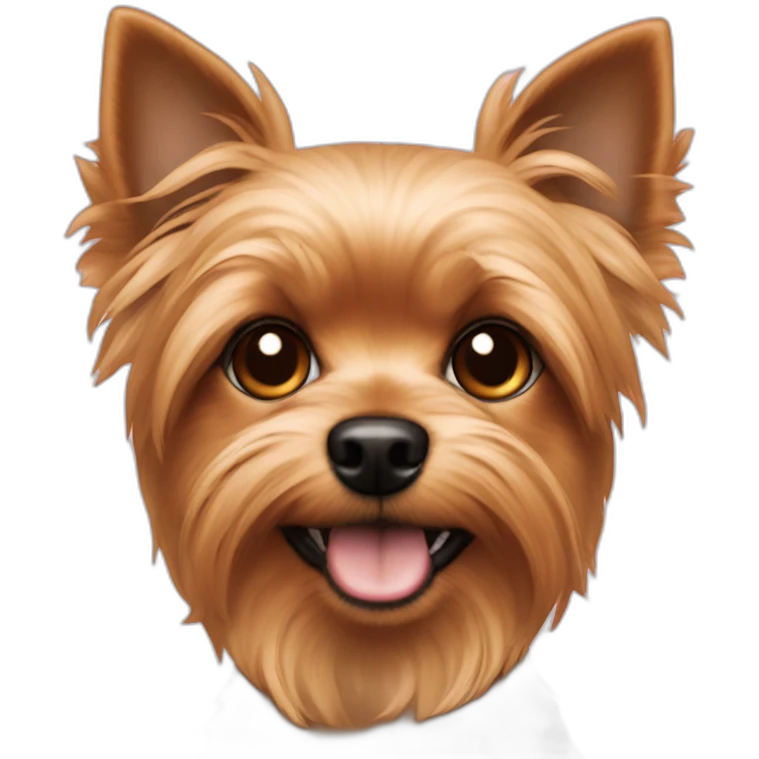 Dog chorkie black cutted ear emoji
