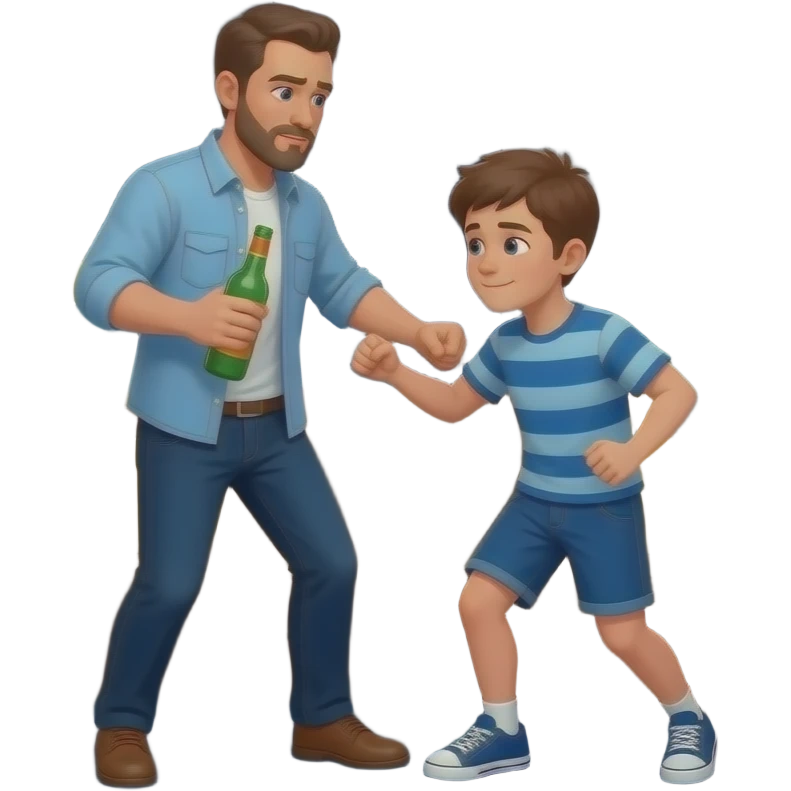 alcoholic dad beating son emoji