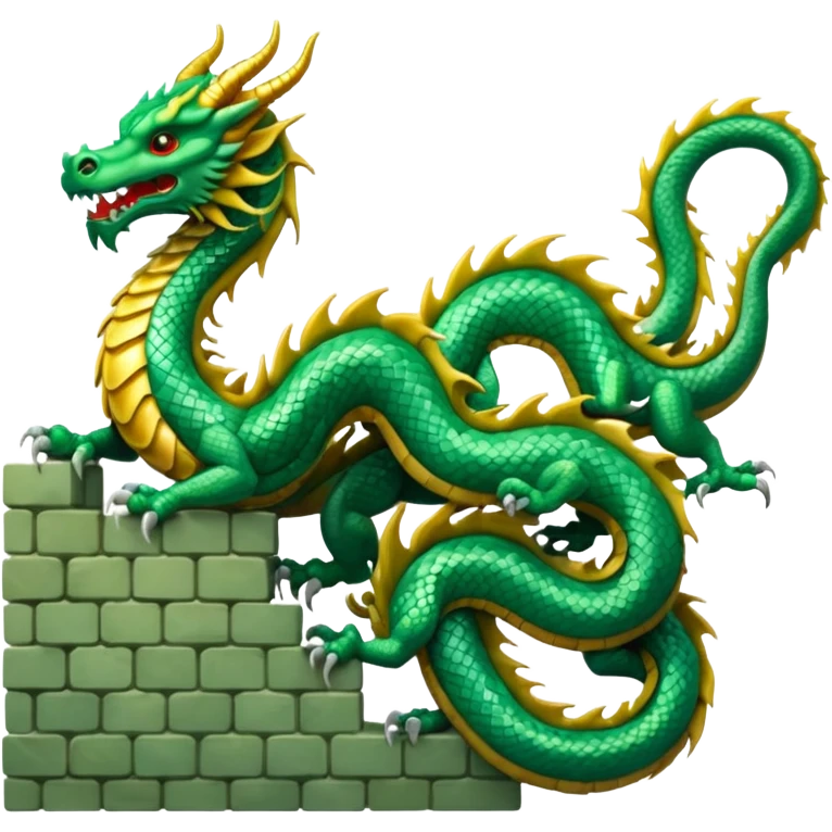 2 animaux chinois sur la muraille de chine emoji