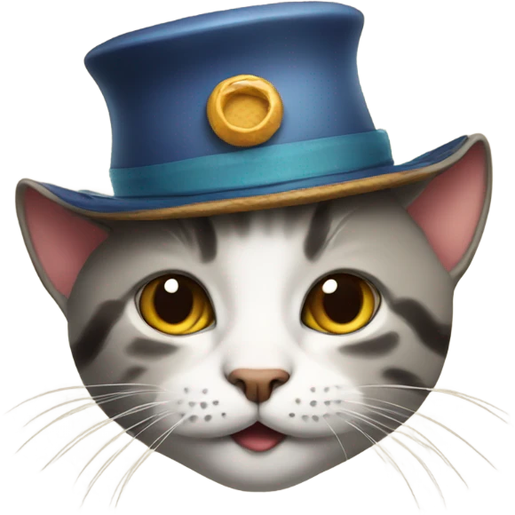 Cat with funny hat emoji