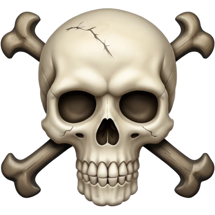 Create a skull with crossbones with shading emoji