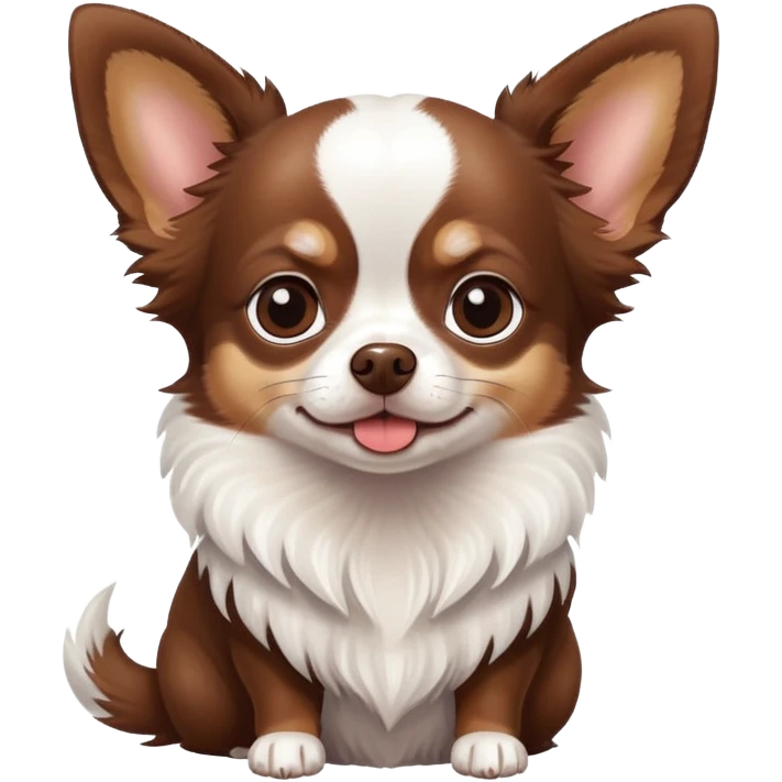 Chihuahua chocolate and withe longhair  emoji