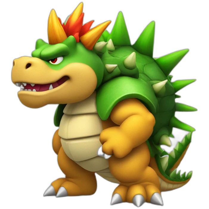 A Standing Bowser with à spiny green sheel emoji