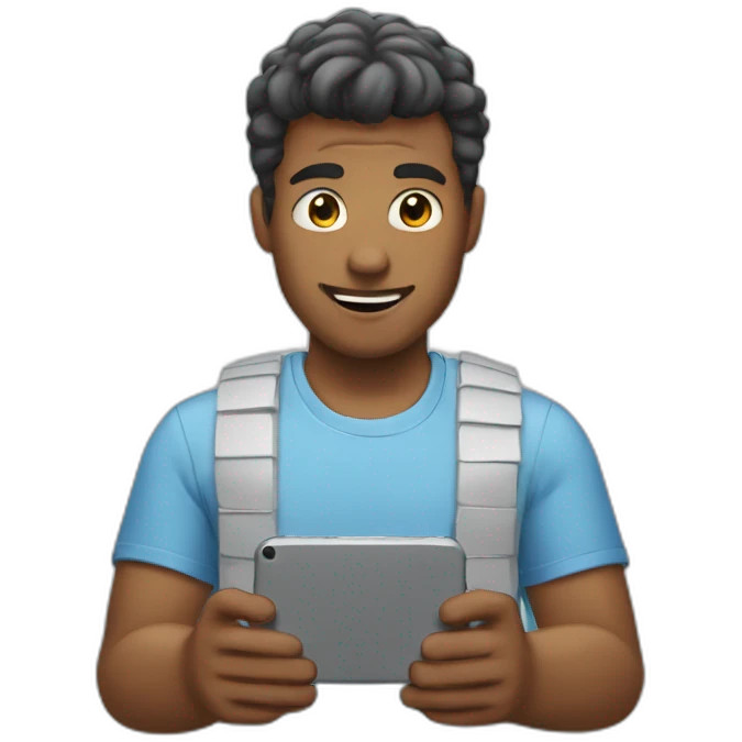 Guy typing on his phone emoji
