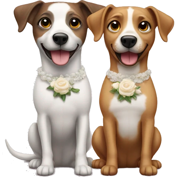 Two dogs getting married emoji