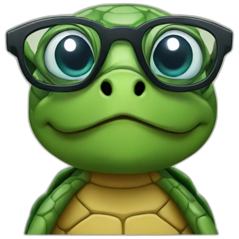 Turtle with glasses emoji