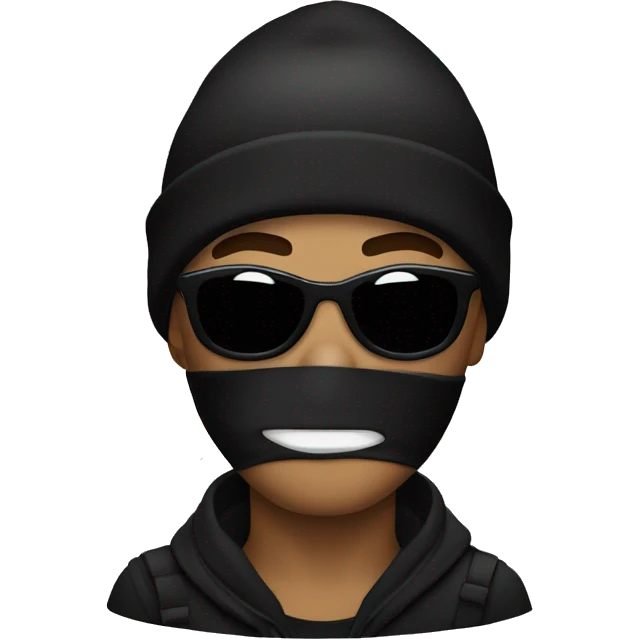 Robber wearing black beanie emoji