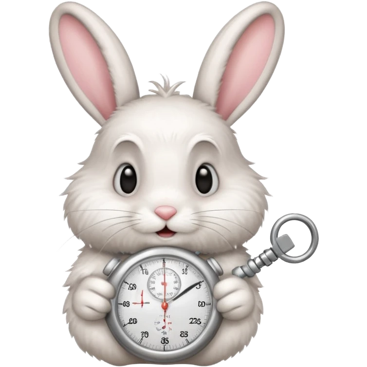 Eager bunny with timer emoji
