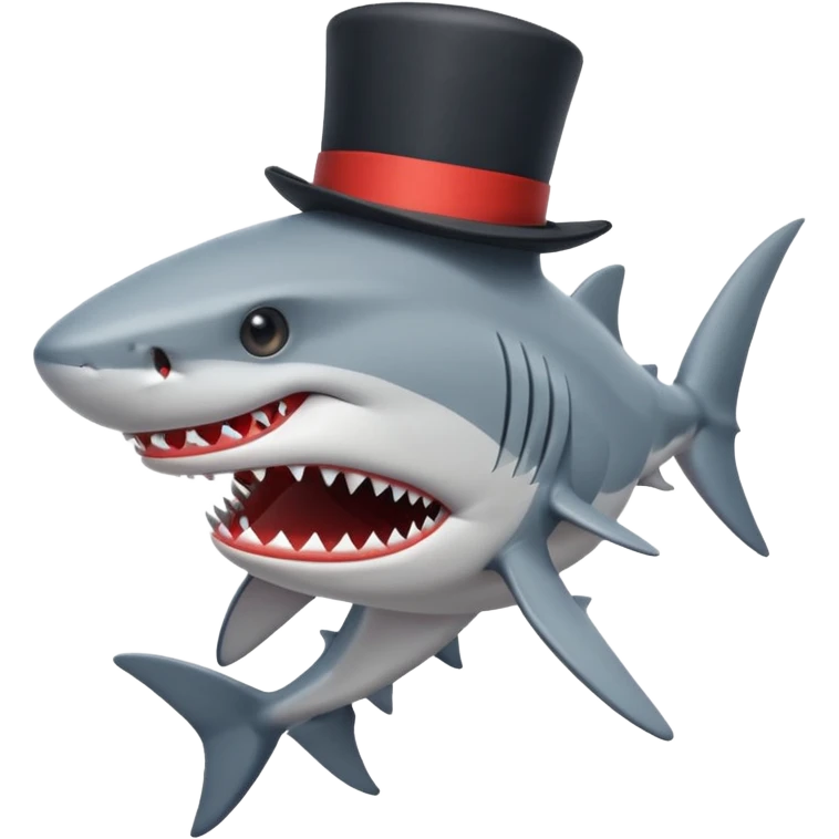 Shark with a top hat and Nike  emoji