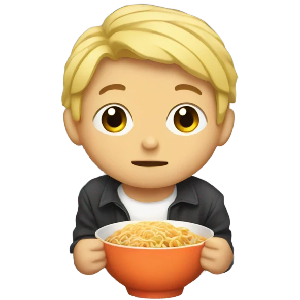 Boy eating ramen in jail  emoji