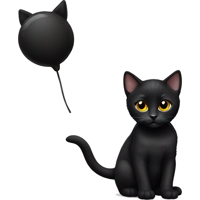 Black kitten is Halloween costume emoji