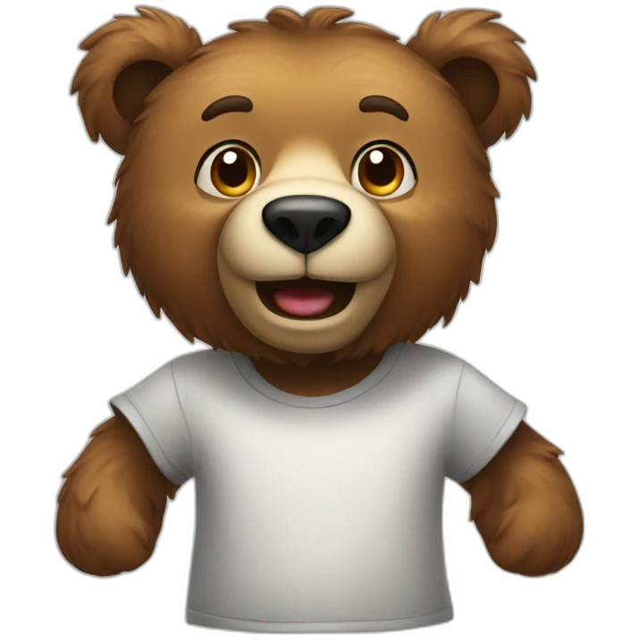 bear stand back wearing tshirt emoji