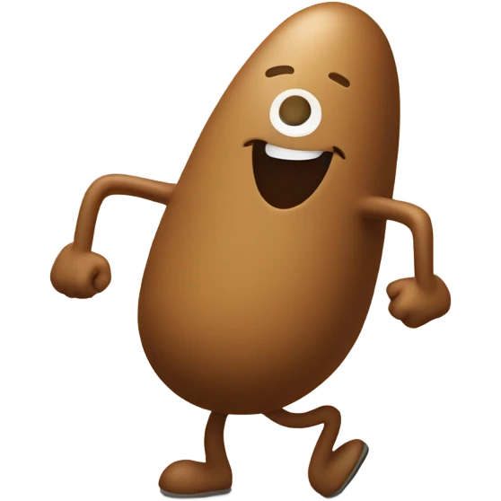 Poop emoji taking a walk emoji