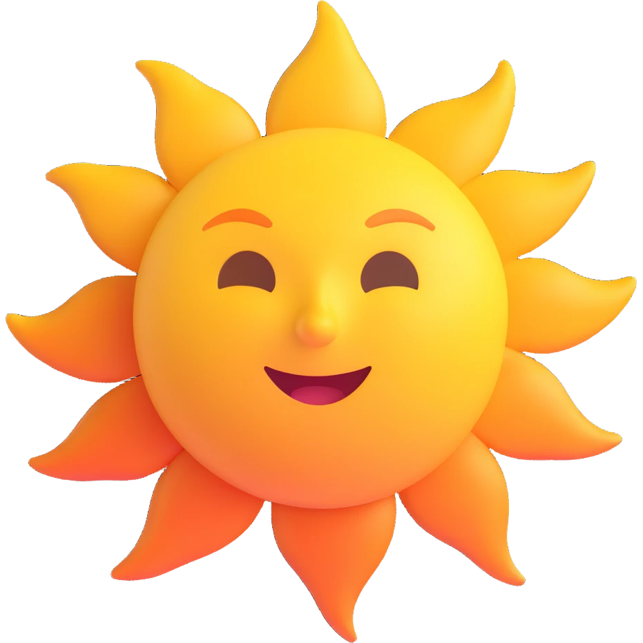 beautiful 3D style sun without face or any facial features, suitable for Discord role icon emoji