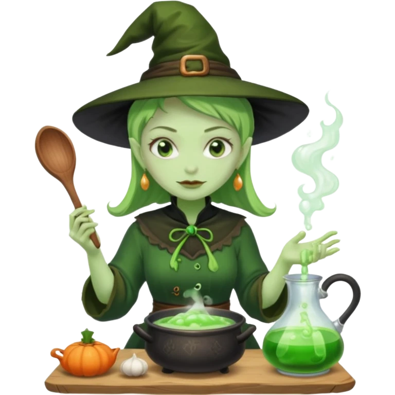 green witch cooking potion emoji