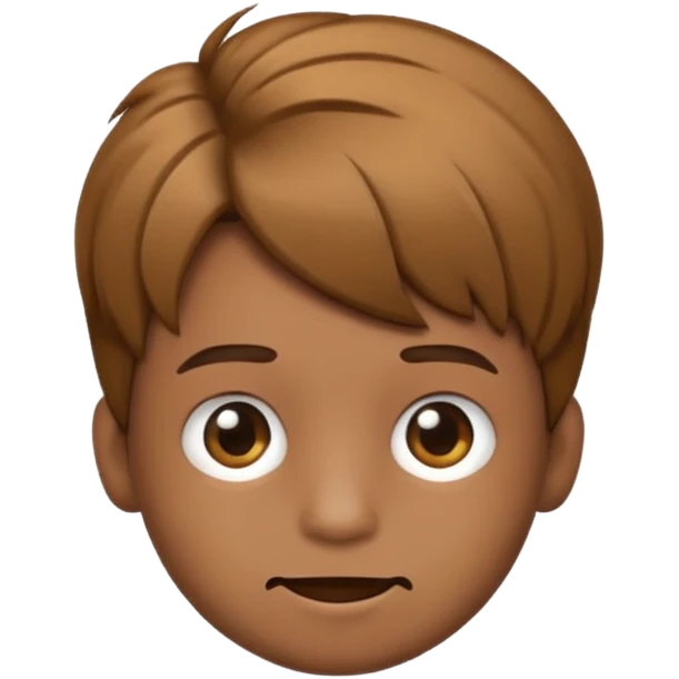 Crie um emoji de um menino com o cabelo castanho claro com uma franja e o corte low fade emoji
