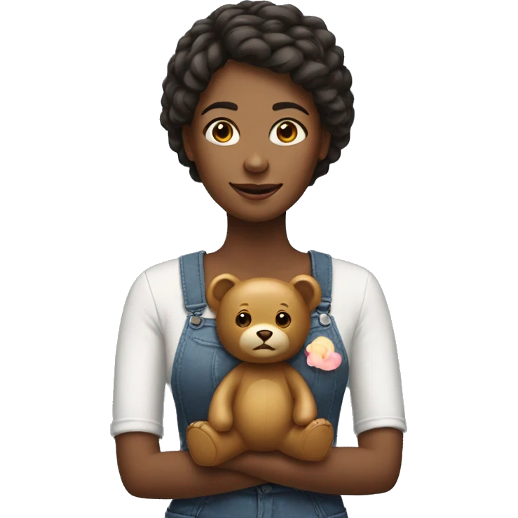 Woman with toy bear emoji