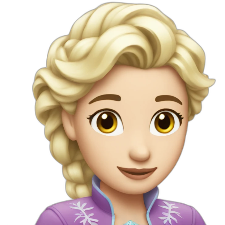 Un Pato con cabello de elsa emoji