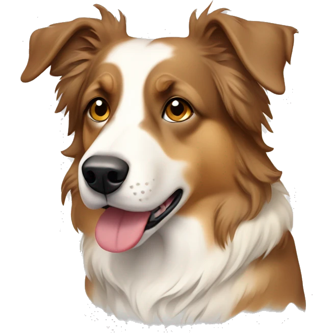 a full body, tan, cream, white, light brown, Australian Shepard emoji