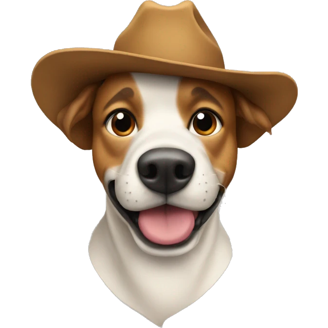 Dog in the cow boy had emoji