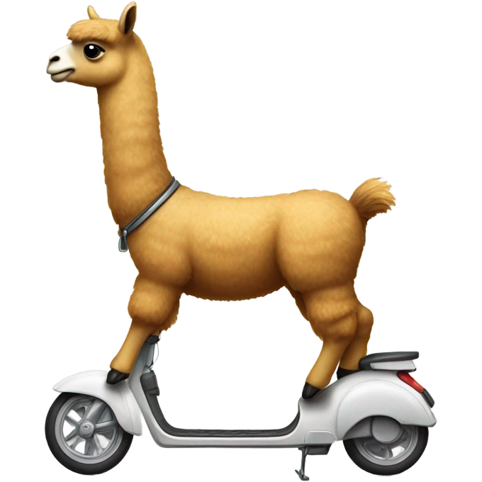 Llama riding a scooter emoji