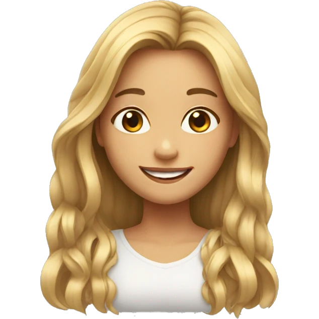 smiling girl with long hair emoji