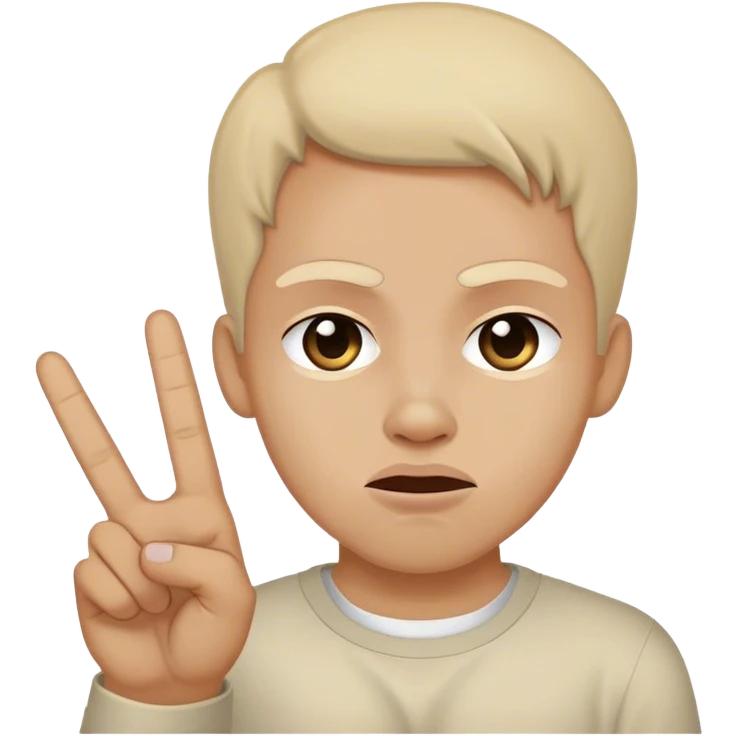 Peace, sign, disgusted face emoji