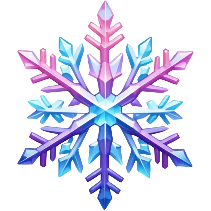 Gradient iridescent Pastel Pink violet blue white crystal snowflake  emoji
