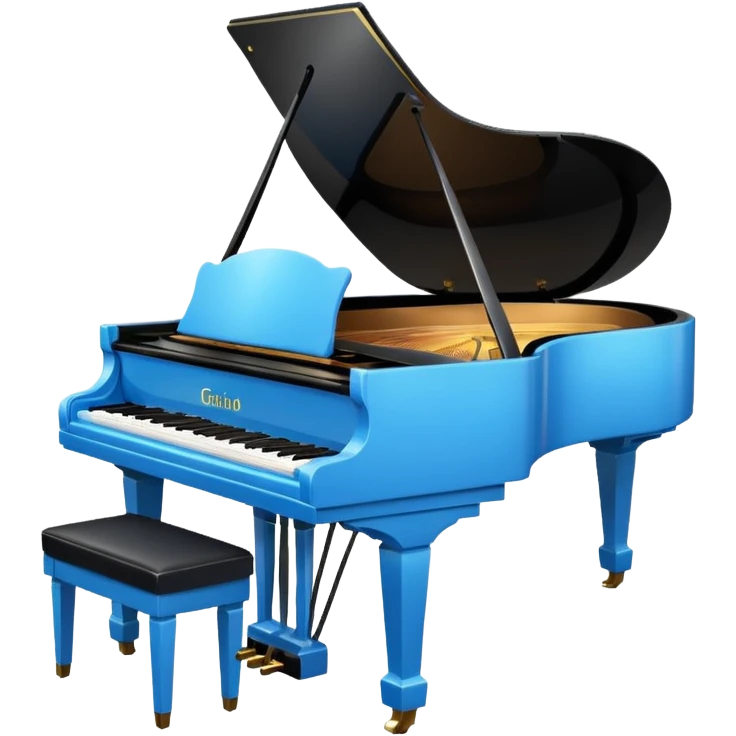 blue heart with a piano emoji