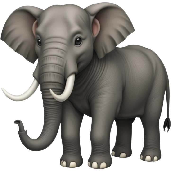 Wildebeest-ox-bull-elephant-hybrid-fusion-animal-creature, full body emoji