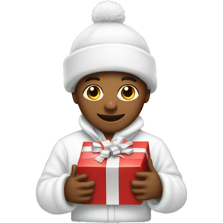 white christmas gift emoji