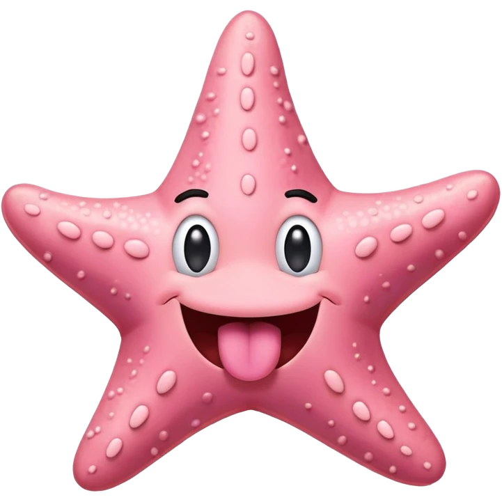 Patrick Star pink starfish goofy face tongue out emoji