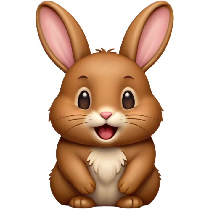 Cinematic Cute Yawning Brown Rabbit Portrait Emoji, Head tilted slightly with a dramatic, wide-open yawn, showcasing a smooth, rich brown fur with floppy ears, round brown eyes barely open in drowsy contentment, Simplified yet irresistibly adorable features, highly detailed, glowing with a soft, cozy glow, high shine, relaxed yet expressive, stylized with a touch of whimsy, bright and endearing, soft glowing outline, capturing the essence of a sleepy yet affectionate bunny, so drowsy it feels like it could stretch out of the screen and curl up for a nap! emoji