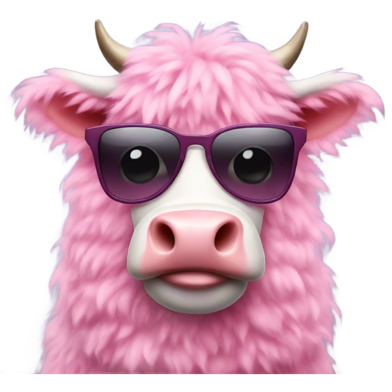 Pink fluffy cow wearing shades  emoji