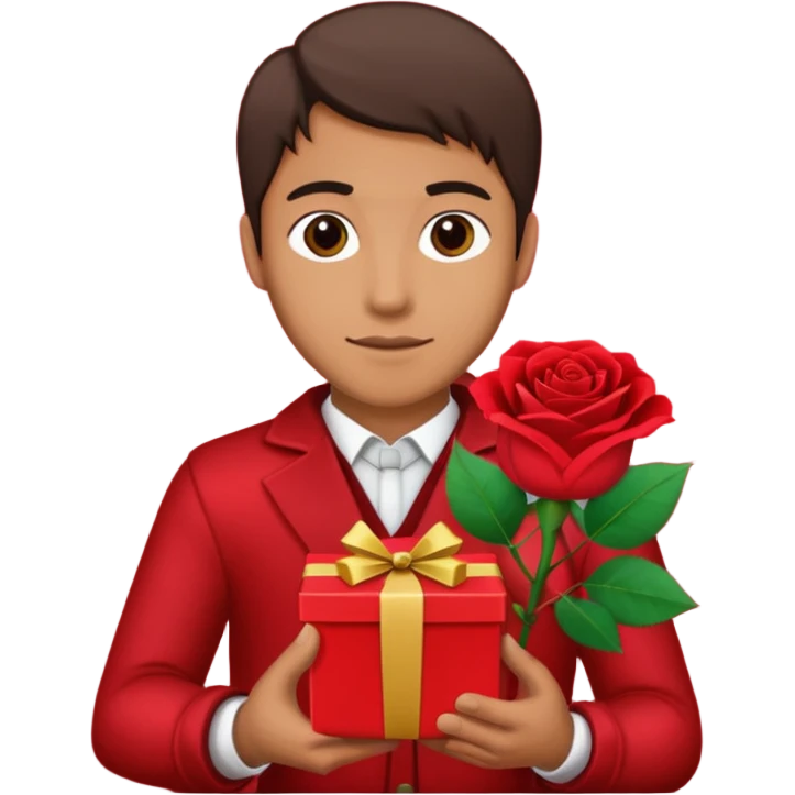 man with gift box and flower






























 emoji