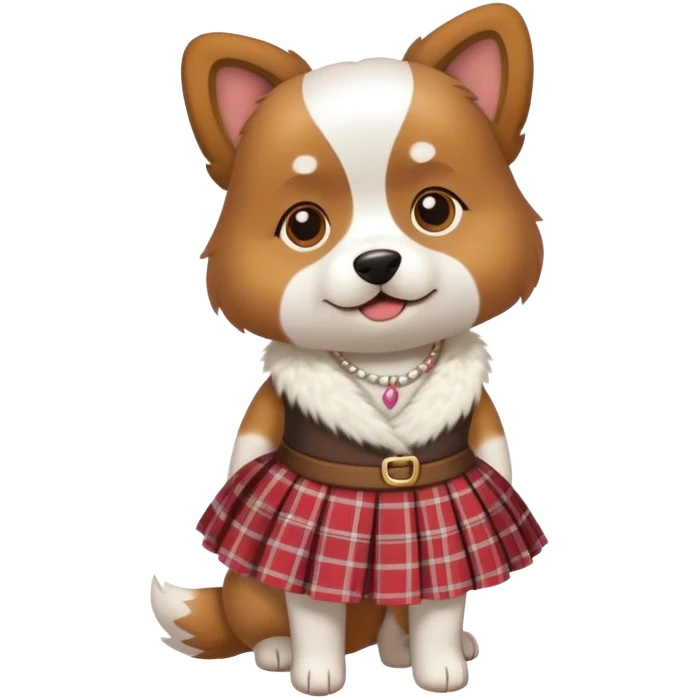 Dog wearing a skirt emoji