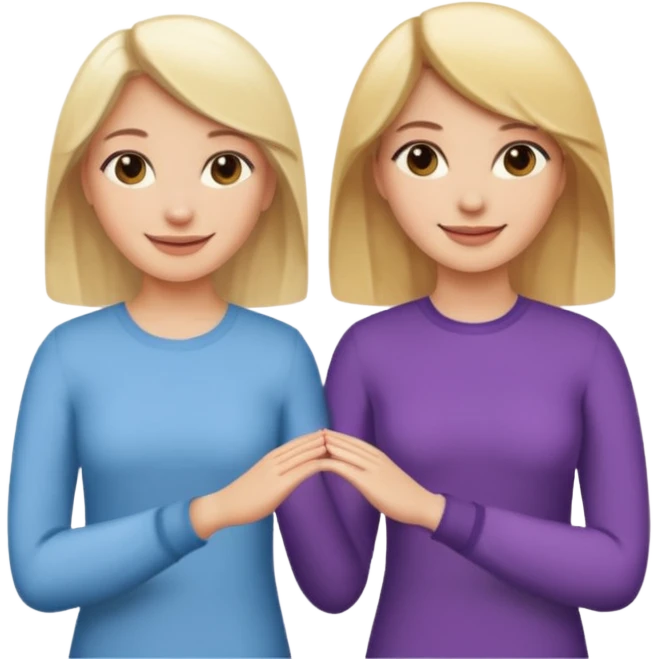 blonde woman and brunette woman holding hands emoji