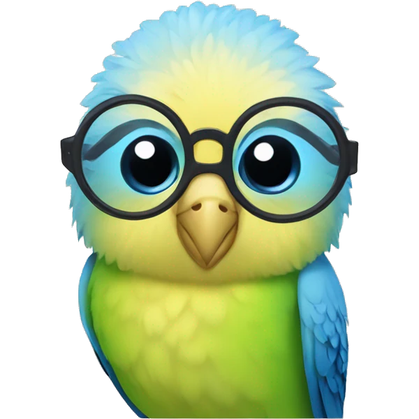 Budgie with glasses  emoji