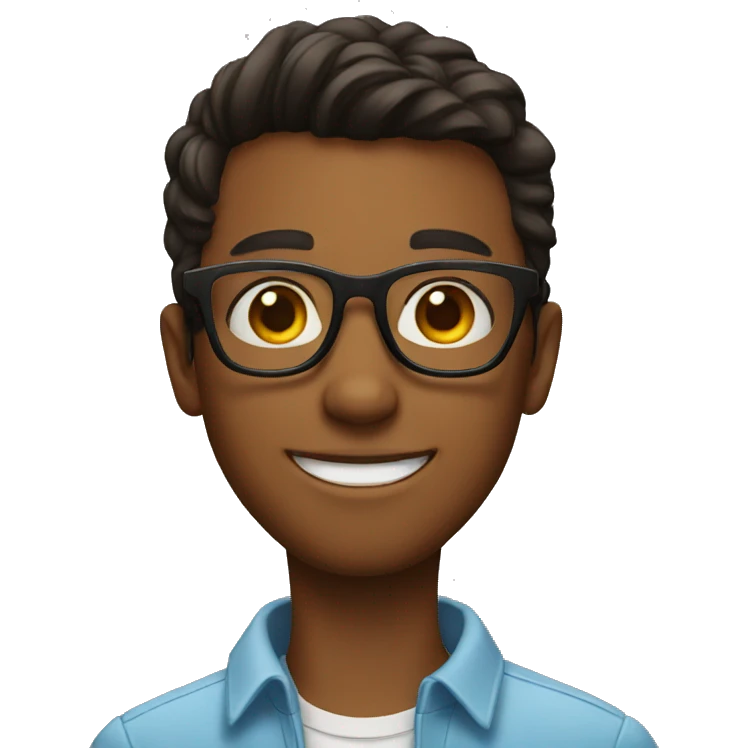 handsome boy with glasses emoji