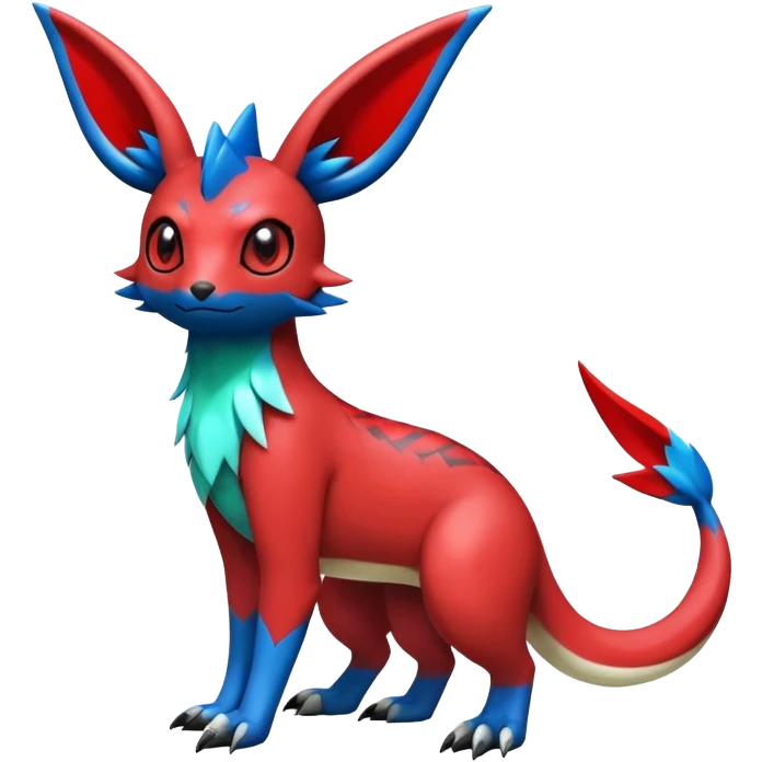  Cute Shiny Exotic Colorful Guilmon-Latias-Koraidon-Umbreon-Fakémon-hybrid-creature (full body)  emoji