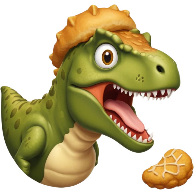 Trex scared of chicken nugget emoji