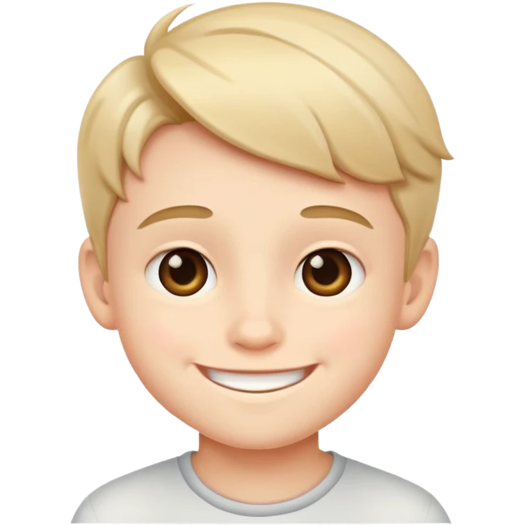 a cute boy with a smile emoji