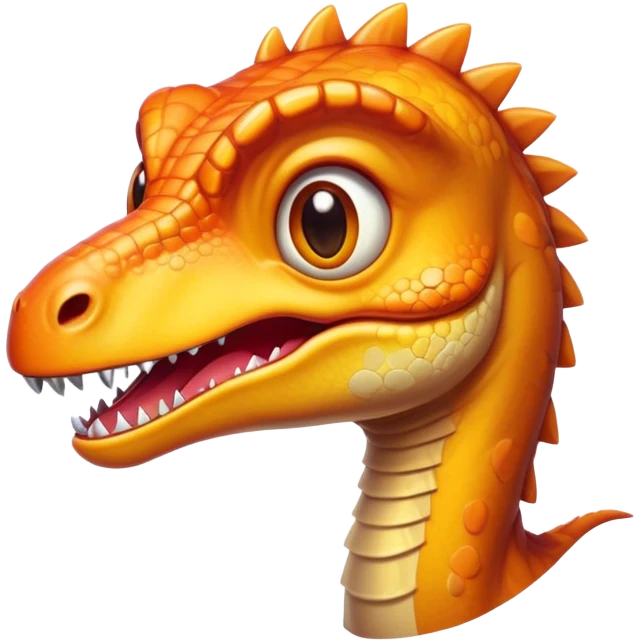 Cinematic Cute Velociraptor Portrait Emoji, Head tilted playfully with a mischievous grin, featuring a compact, agile form with bright, sparkling eyes and a slightly curved snout full of playful charm, Simplified yet irresistibly adorable features, highly detailed, glowing with a warm, inviting prehistoric glow, high shine, affectionate and lively, stylized with a touch of whimsical dinosaur mischief, soft glowing outline, capturing the essence of a mischievous yet endearing Velociraptor that seems as if it could dart out of the screen into your arms! emoji